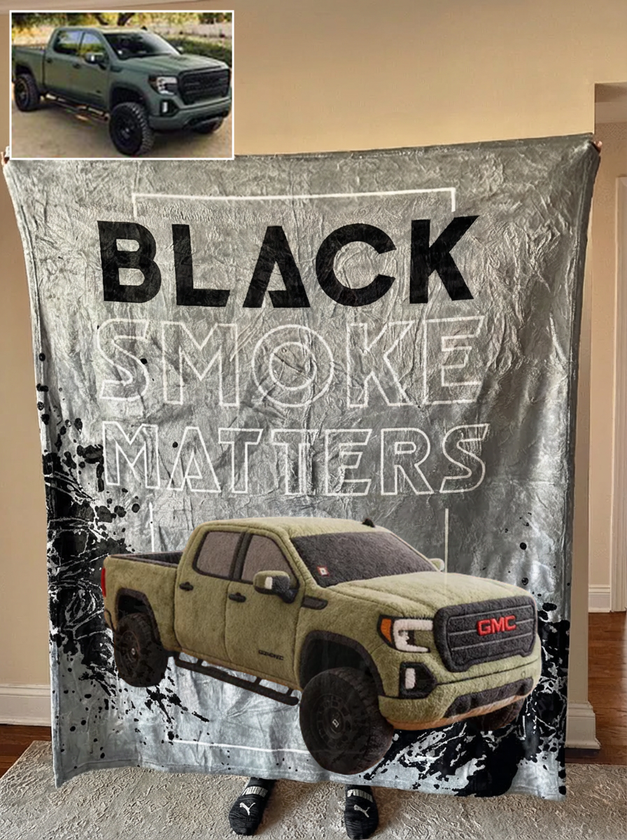 Black Smoke Matters Custom Truck Fleece Blanket