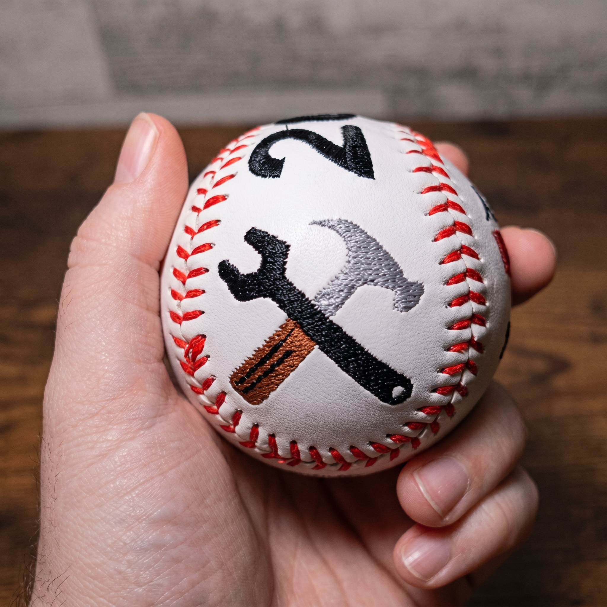 Custom Embroidered Father's Day Baseball | Personalized Text Keepsake Gift for Dad