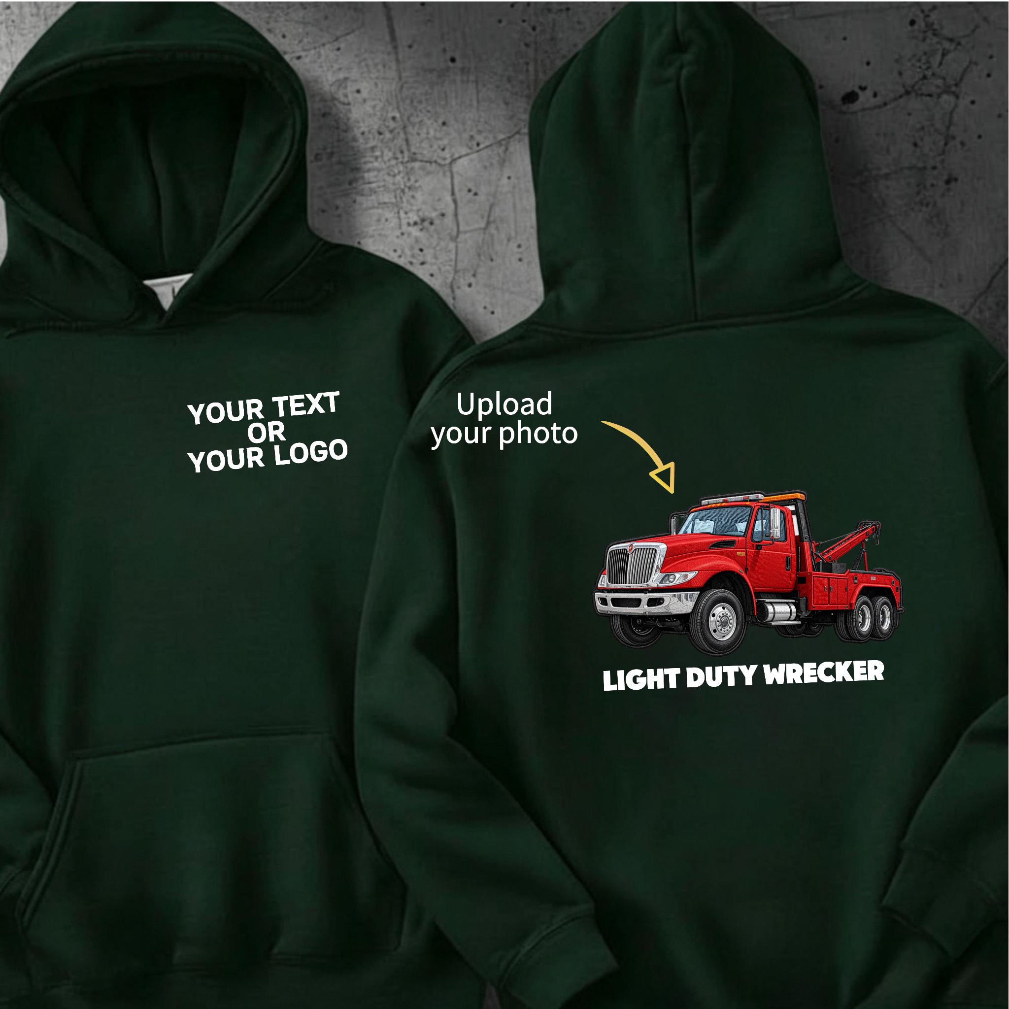 Custom Embroidered Road Rescue Truck Hoodie (Back Design)—The Perfect Gift For Car Enthusiasts, Boyfriends, Or Dads
