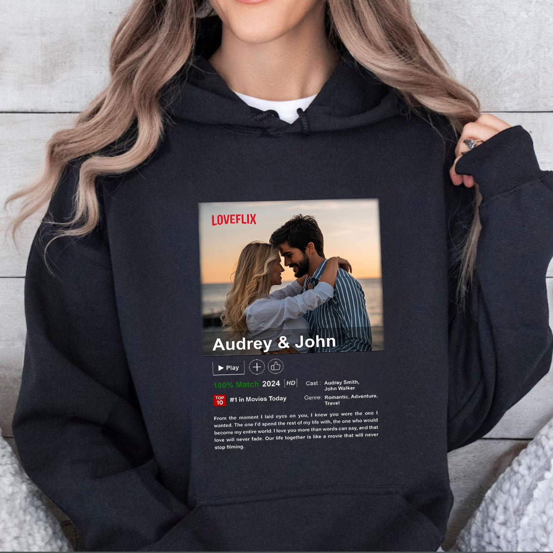 ⭐️Custom LOVEFLIX Movie Photo Shirt With Your Love Story