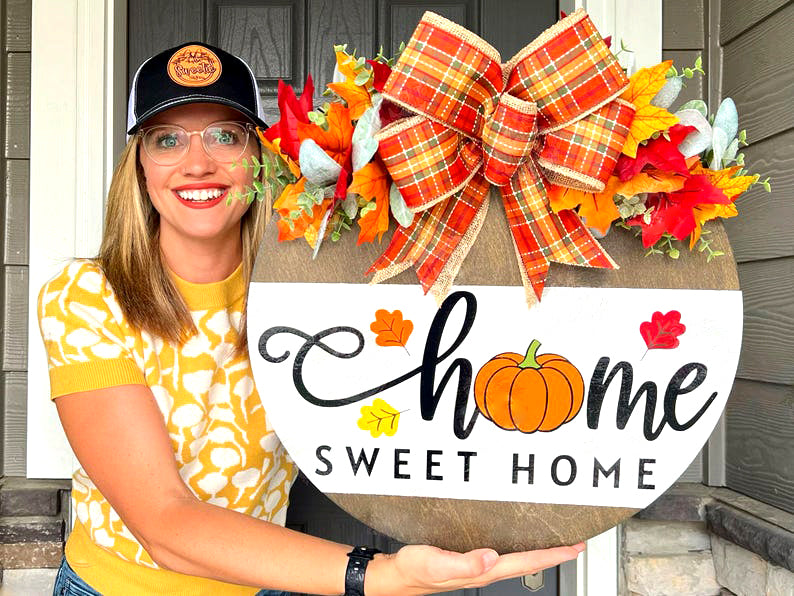 Pumpkin Sweet Home 3D Fall Front Door Decor