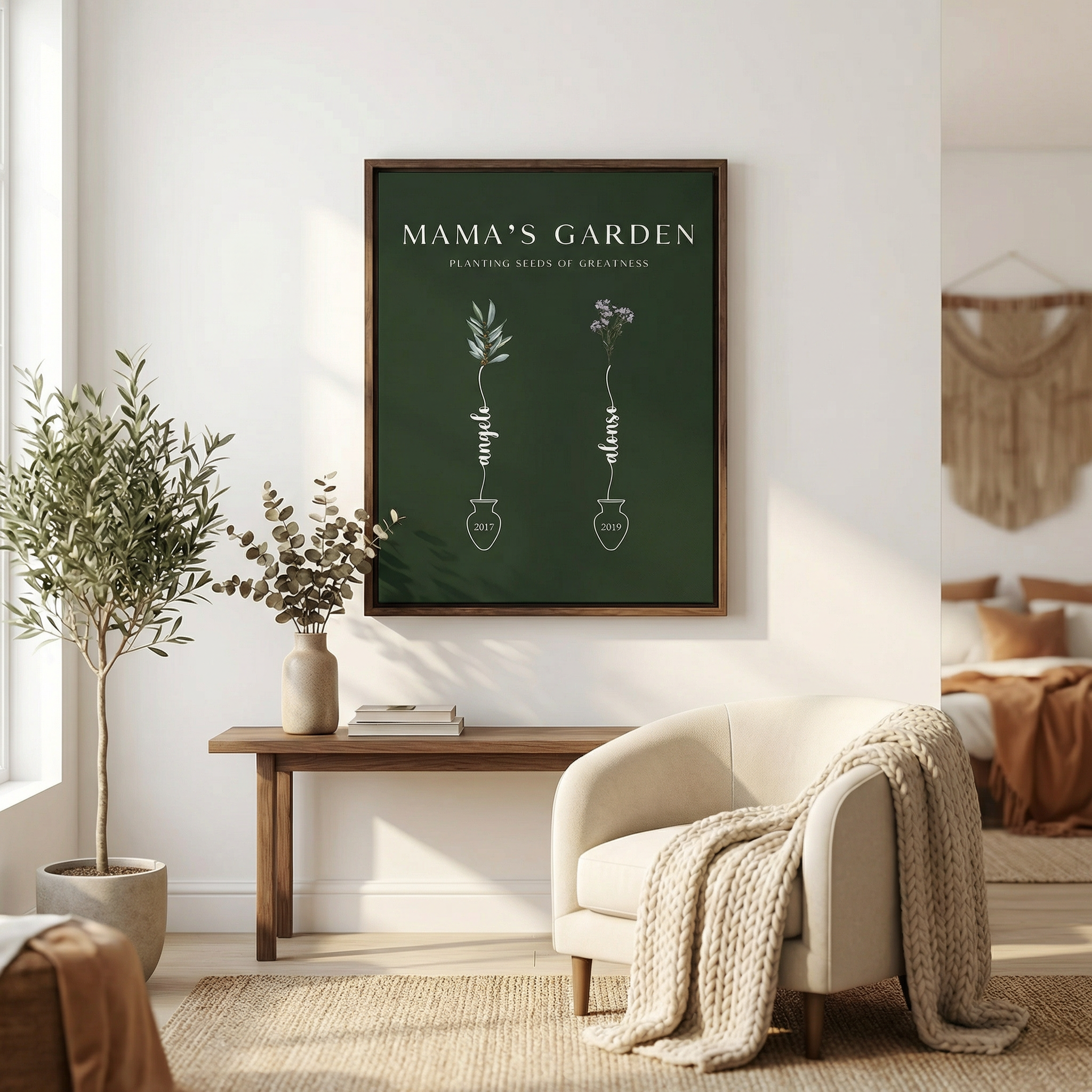 Custom Mama's Garden Canvas Painting: Planting Seeds Of Greatness