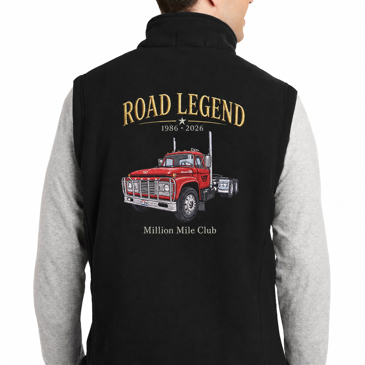 Personalized Truck Driver Embroidered Softshell Vest | Custom Trucker Workwear & Career Legacy Gift for Retirement, Years of Service & Milestone Celebrations
