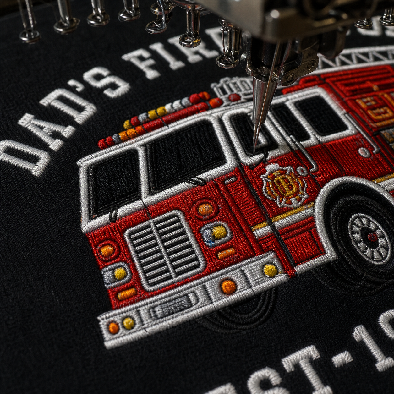 Custom Car Embroidered Sweatshirt for Firefighter Dad – Personalize with Icon and kids names– Gift for Fireman Father