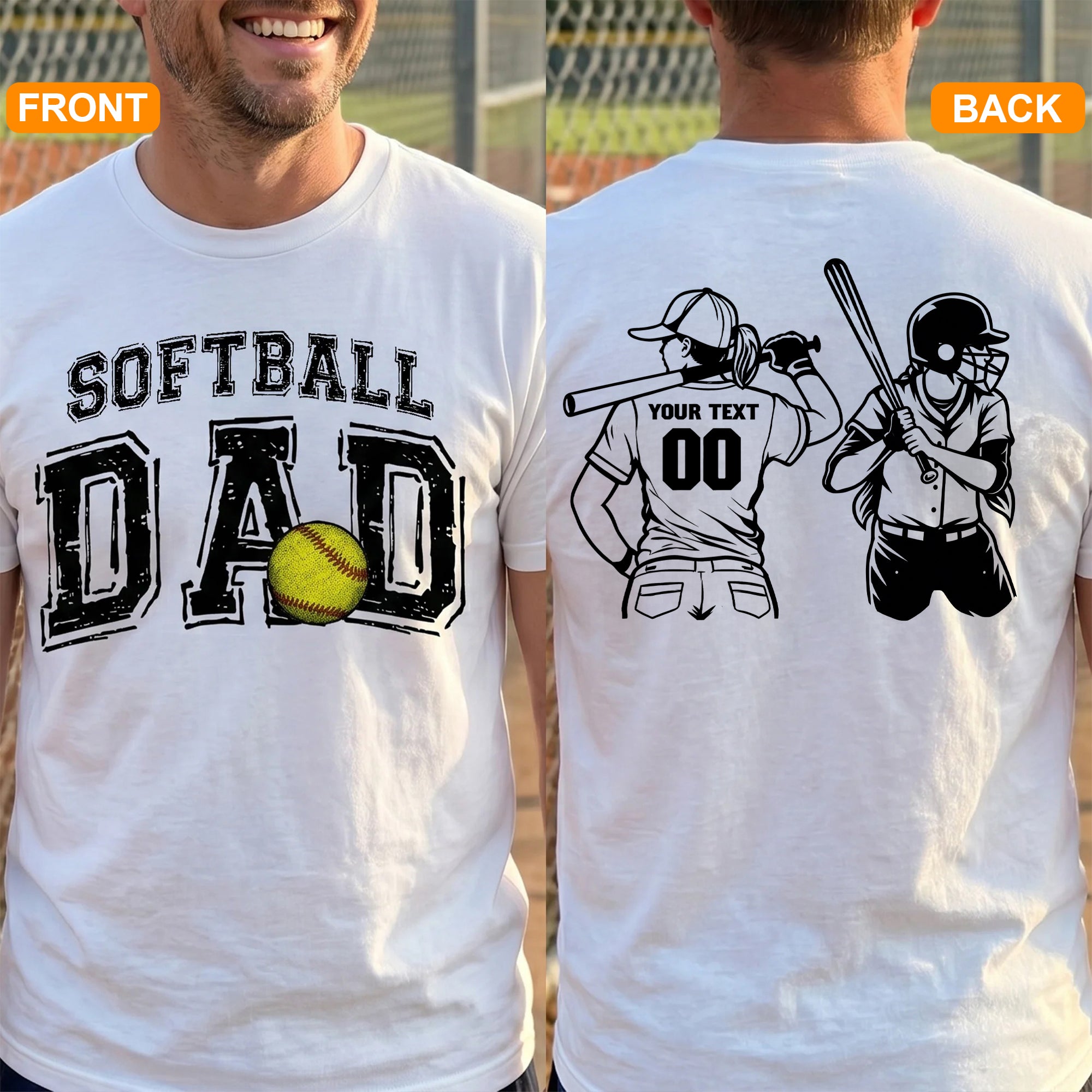 Custom Softball Dad Shirt Personalized Father's Day Gift for Daddy