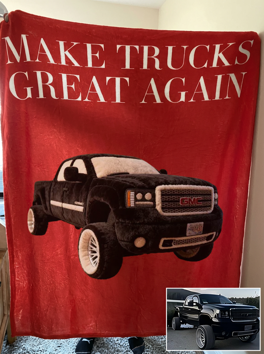 Make Trucks Great Again Custom Truck Fleece Blanket