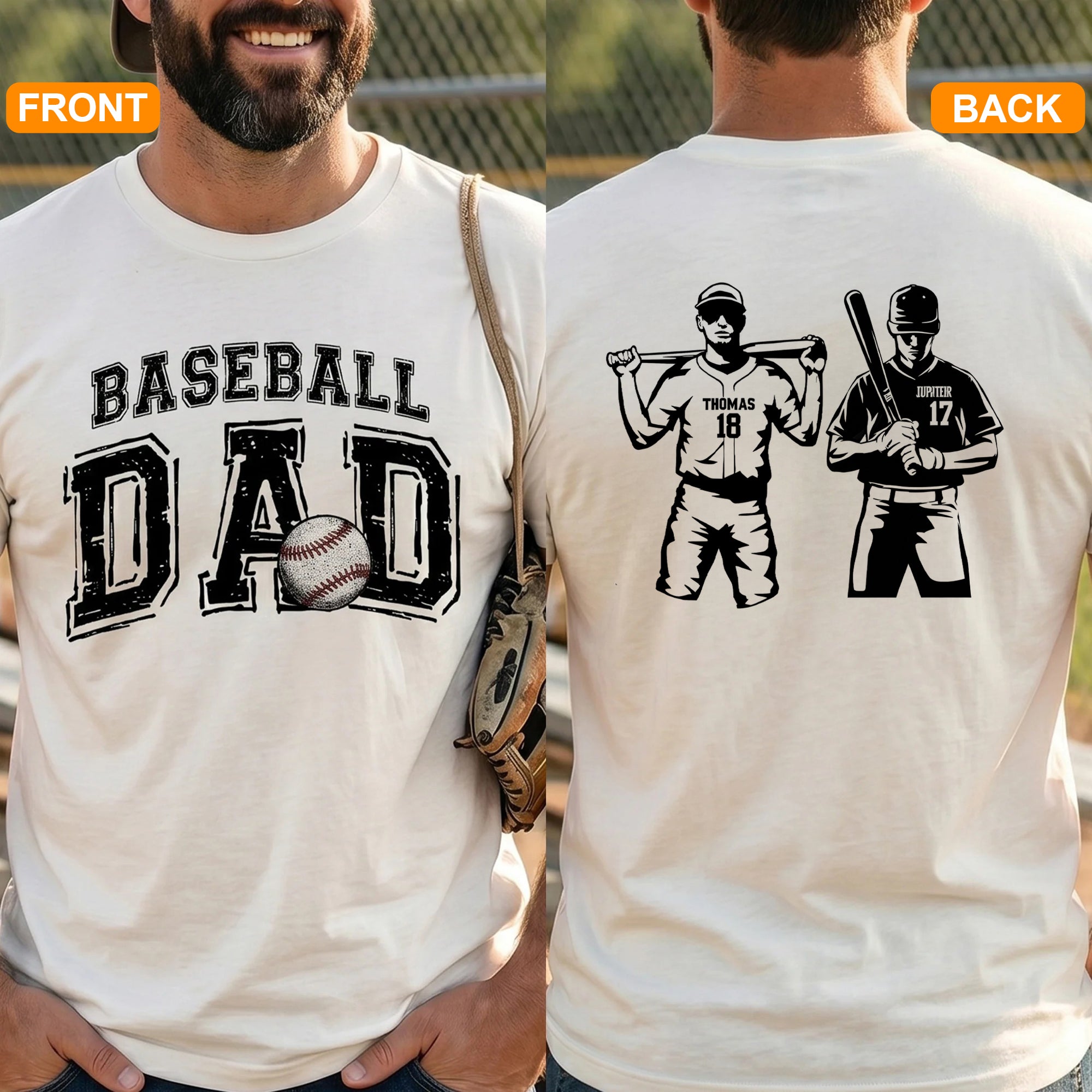 Custom Baseball Dad Shirt Personalized Father's Day Gift for Daddy