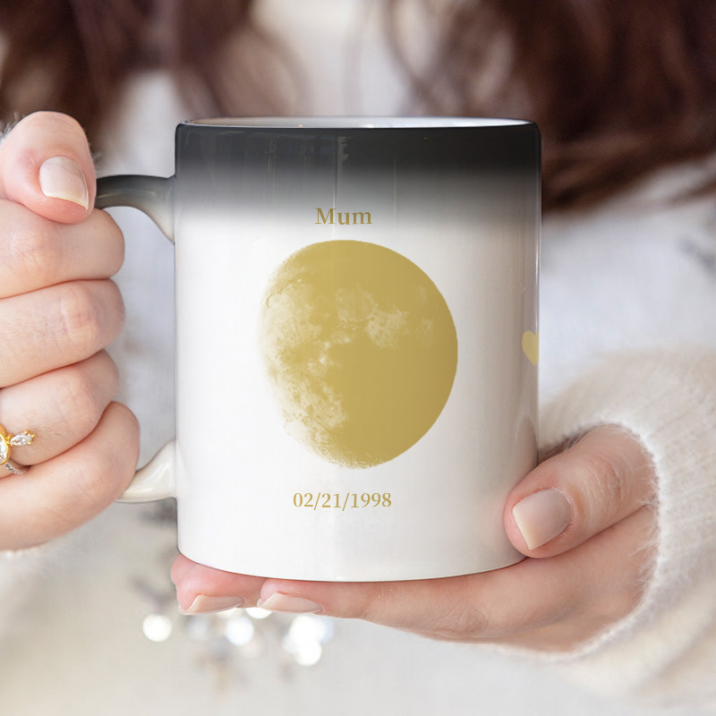 REAL Moon Phase - Color Changing Magic 3D Effect Printed Mug-For Mom,Mother's Day Gift
