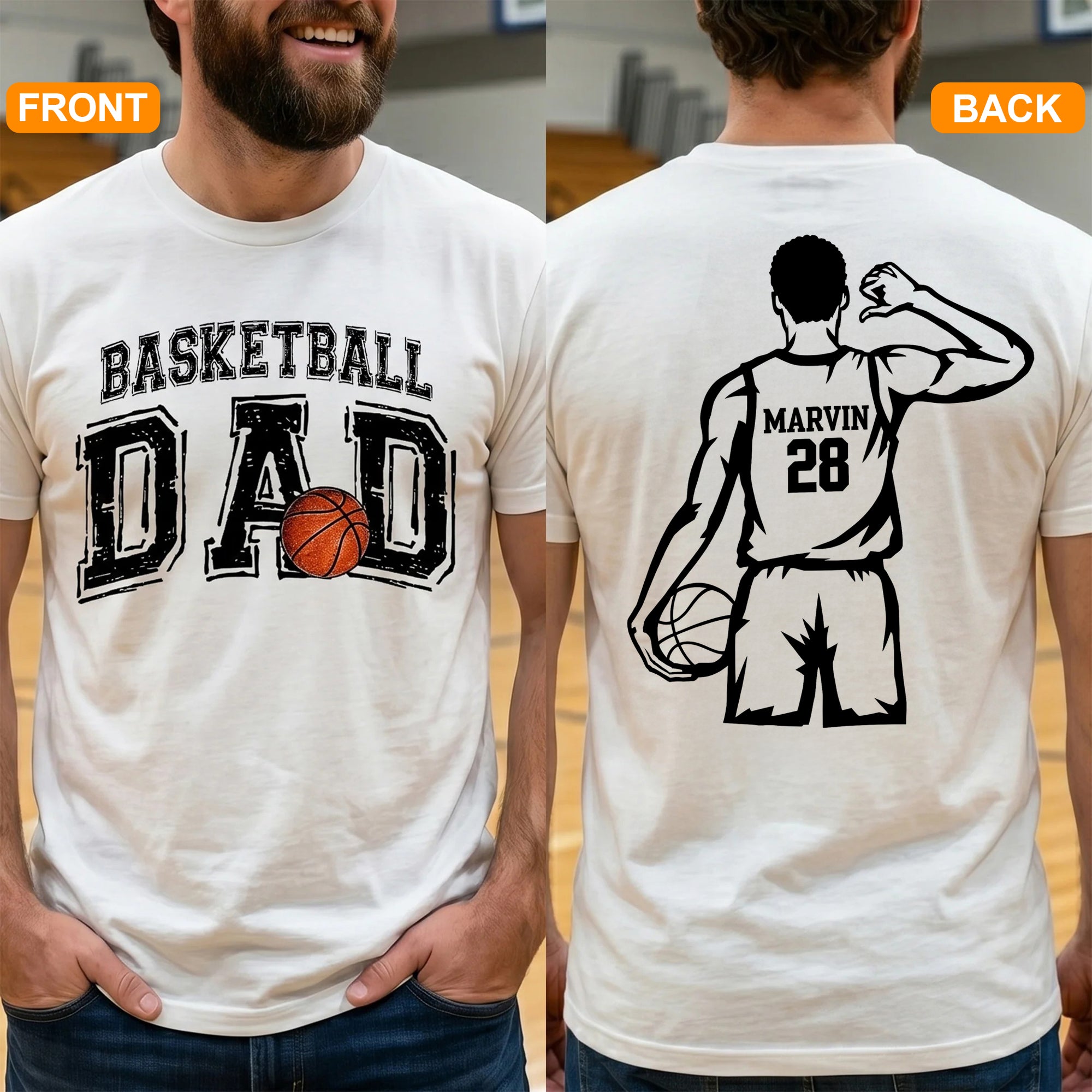Custom Basketball Dad Shirt Personalized Father's Day Gift for Daddy