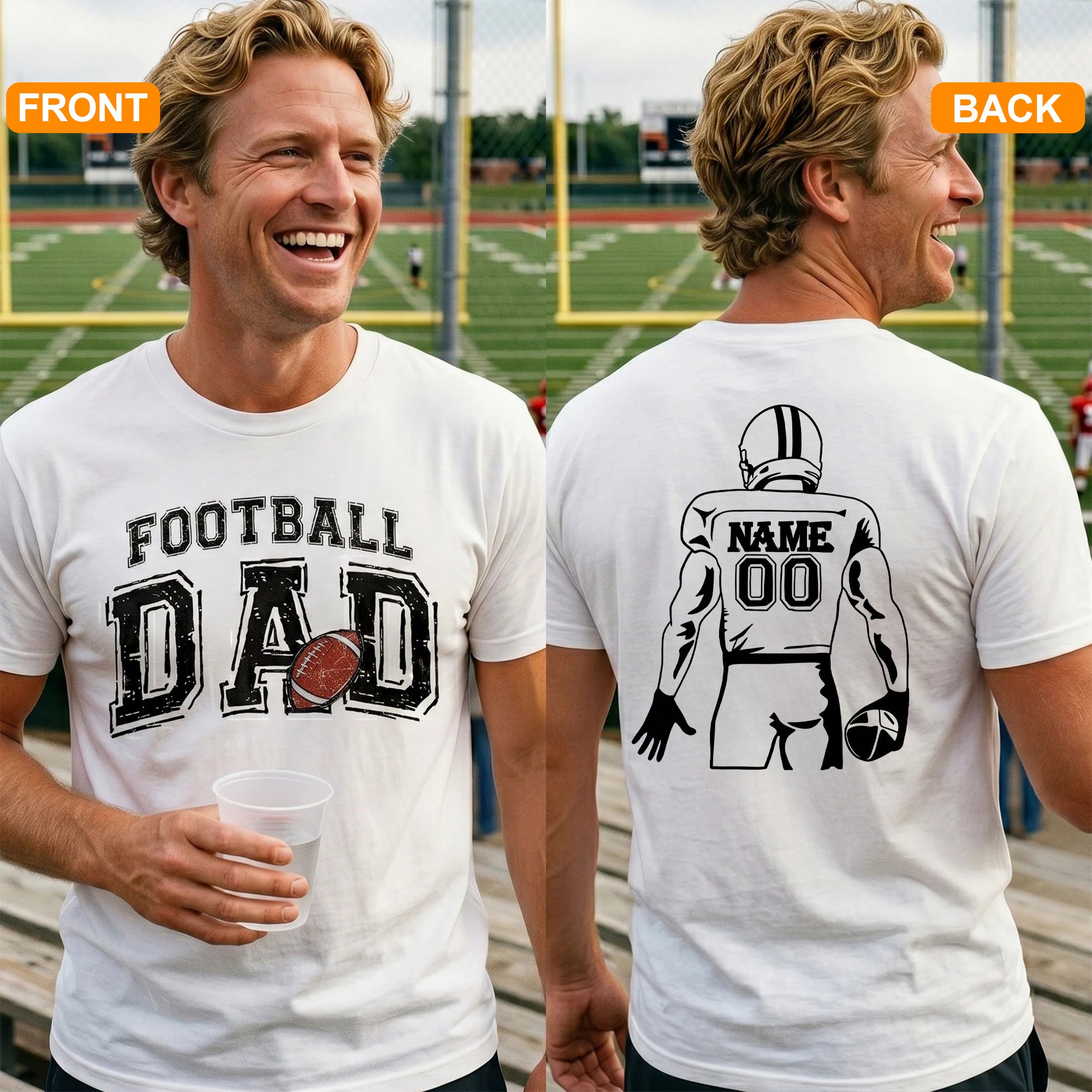Custom Football Dad Shirt Personalized Father's Day Gift for Daddy
