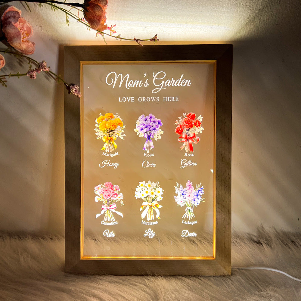 Personalized Birthday Month Bouquet Customized Led Lights - Gifts for Mom/Grandma