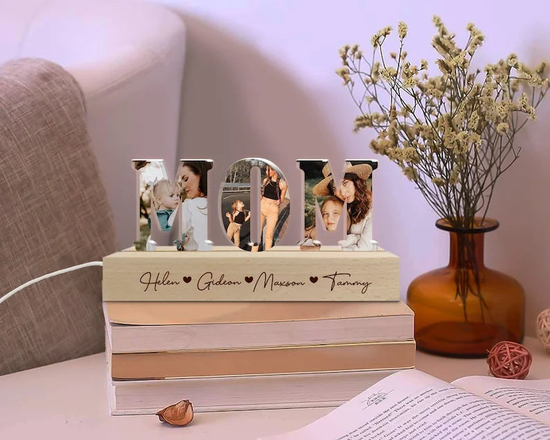 Personalized Photo Night Light, Gift for Mom, 3D Photo Night Lamp, Mom Birthday Gifts