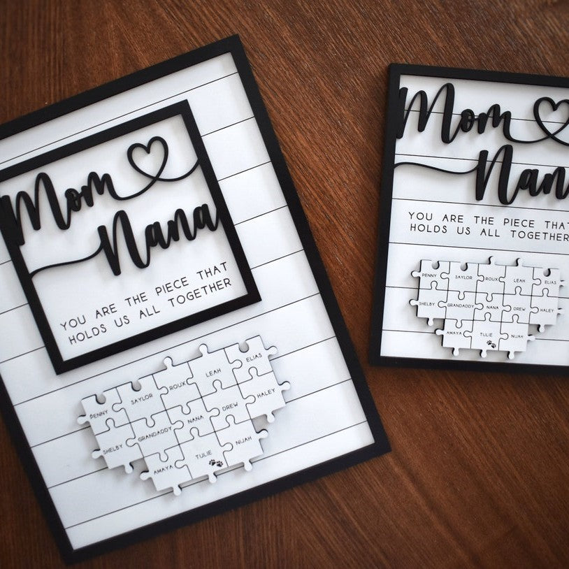 Mom Puzzle Sign Personalized Wooden Gift For Mother's Day