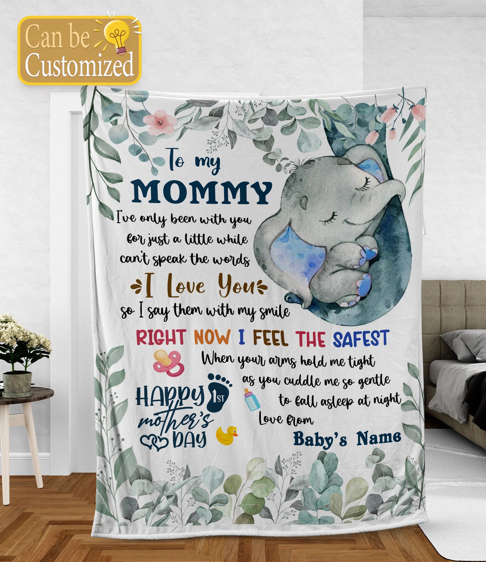 First Mother's Day Elephant Blanket Gifts For Best Mom