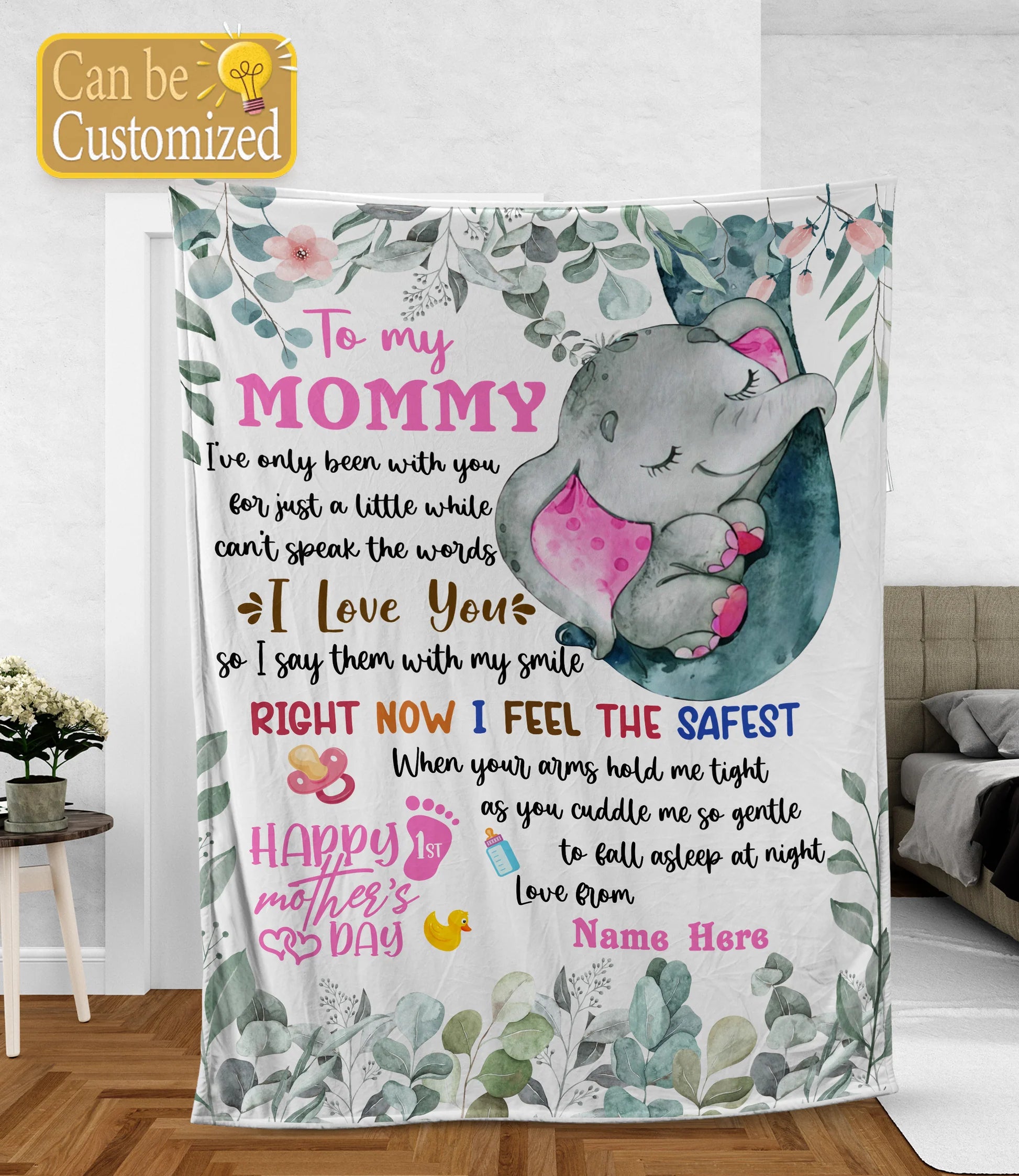 First Mother's Day Elephant Blanket Gifts For Best Mom