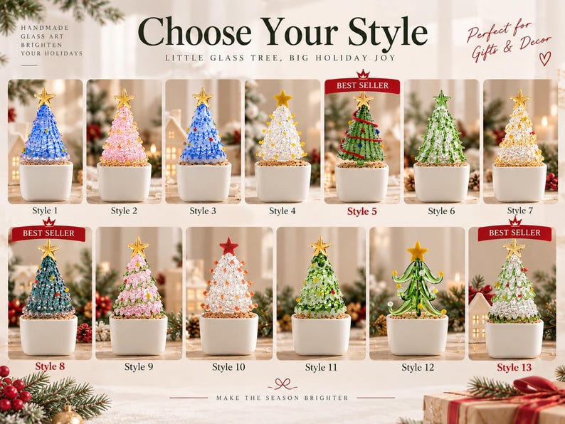 Personalized Christmas Tree Planter, Custom Glass Tree Decor, Handmade Holiday Keepsake,Christmas Gift