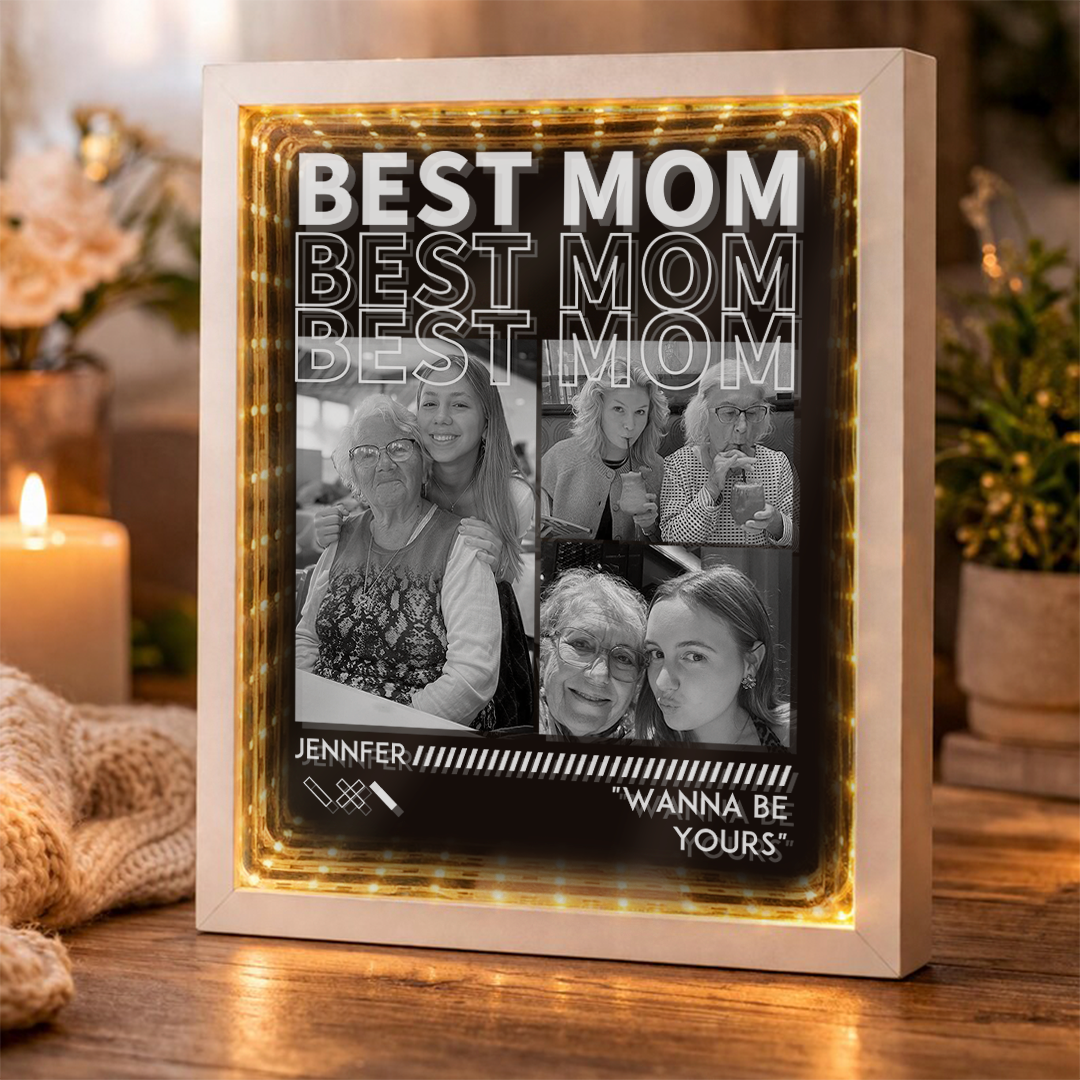 Custom Best Mom Photo Mirror Light Box- Mother's Day gift