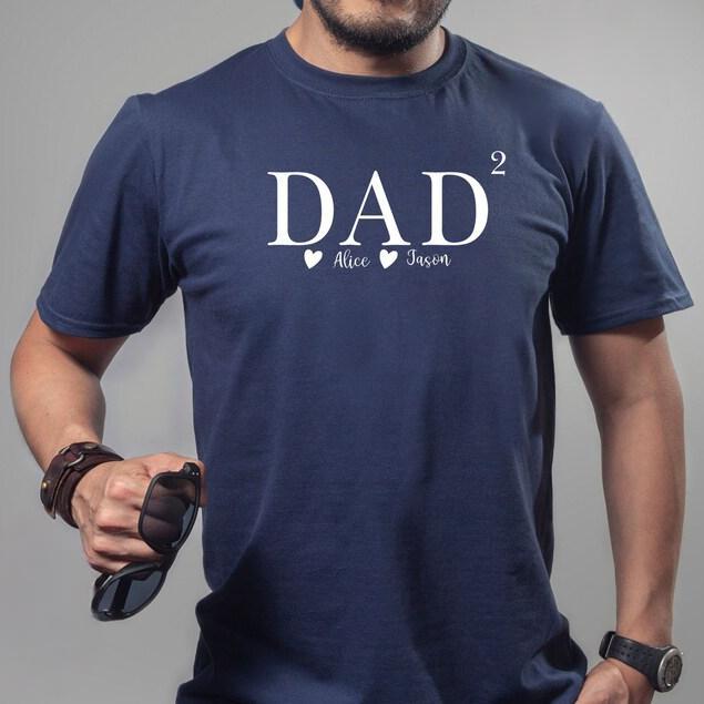 Custom Dad 2 Shirt With Kids Names, Third Baby Reveal, New Dad Gift