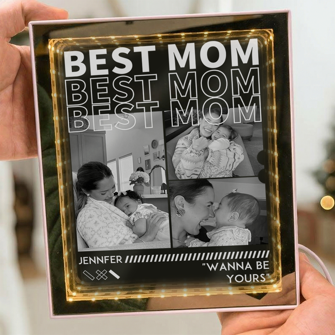 Custom Best Mom Photo Mirror Light Box- Mother's Day gift