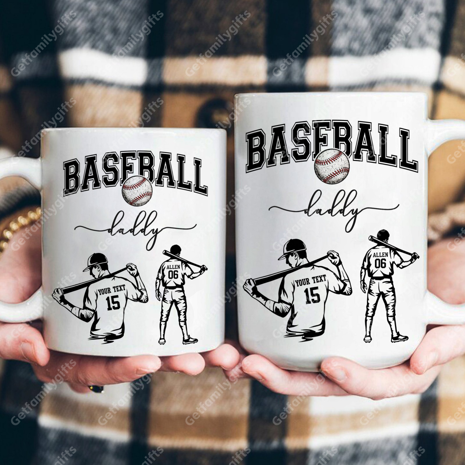 Custom Baseball Player Mug - Personalized Sports Design with Baseball Athlete Silhouette