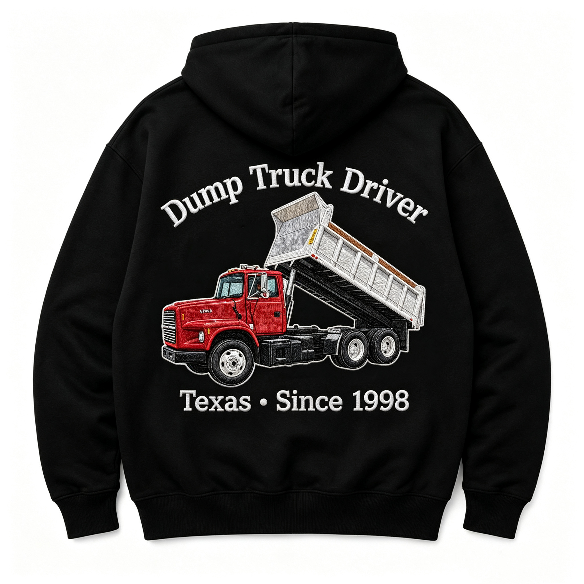 Personalized Truck Driver Hoodie – Custom Embroidered Big Rig Sweatshirt with Your Truck & Fleet Name – Gift for Truckers, Dads & Road Legends