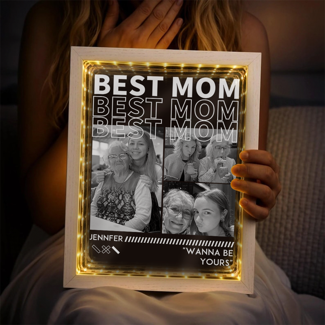 Custom Best Mom Photo Mirror Light Box- Mother's Day gift