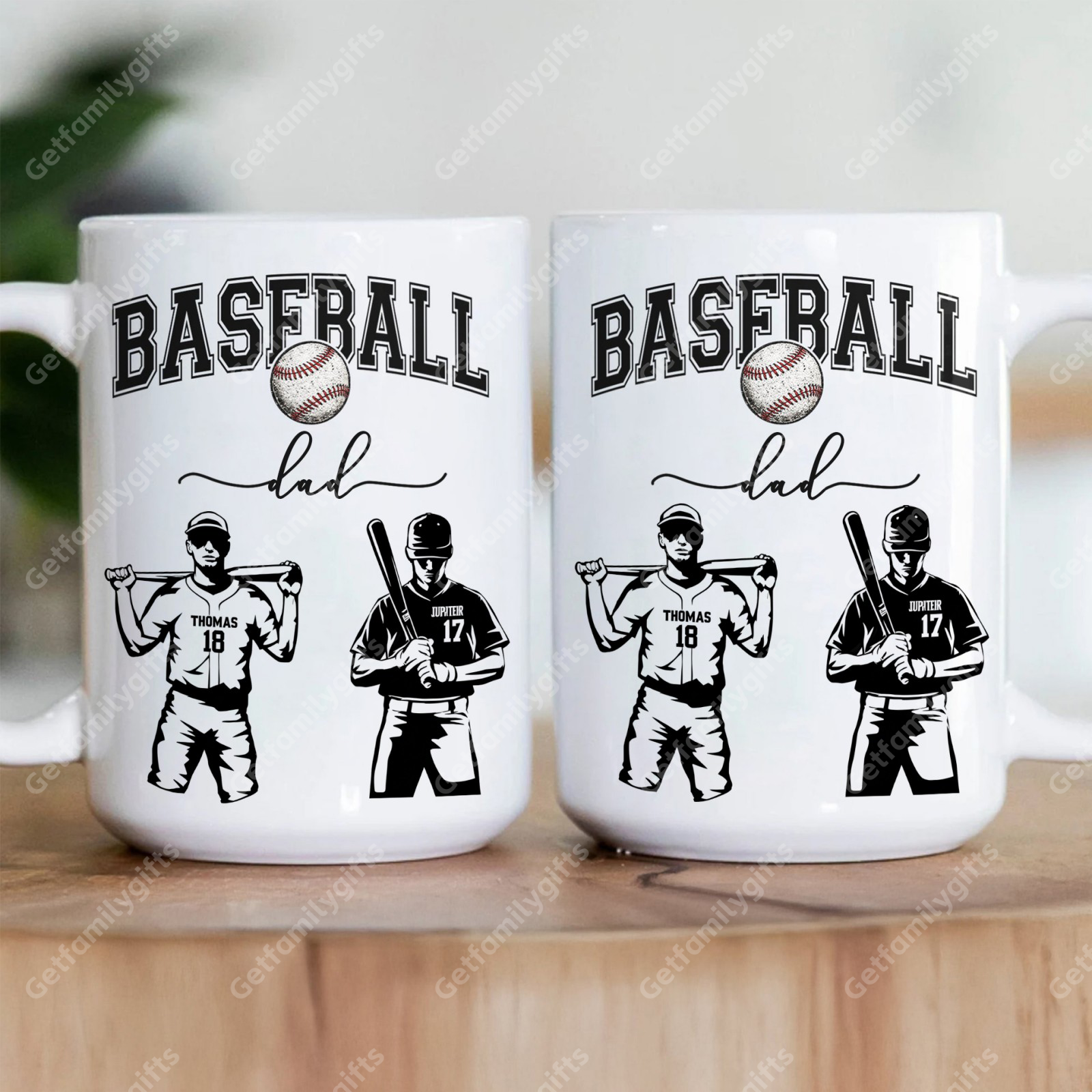 Custom Baseball Player Mug - Personalized Sports Design with Baseball Athlete Silhouette