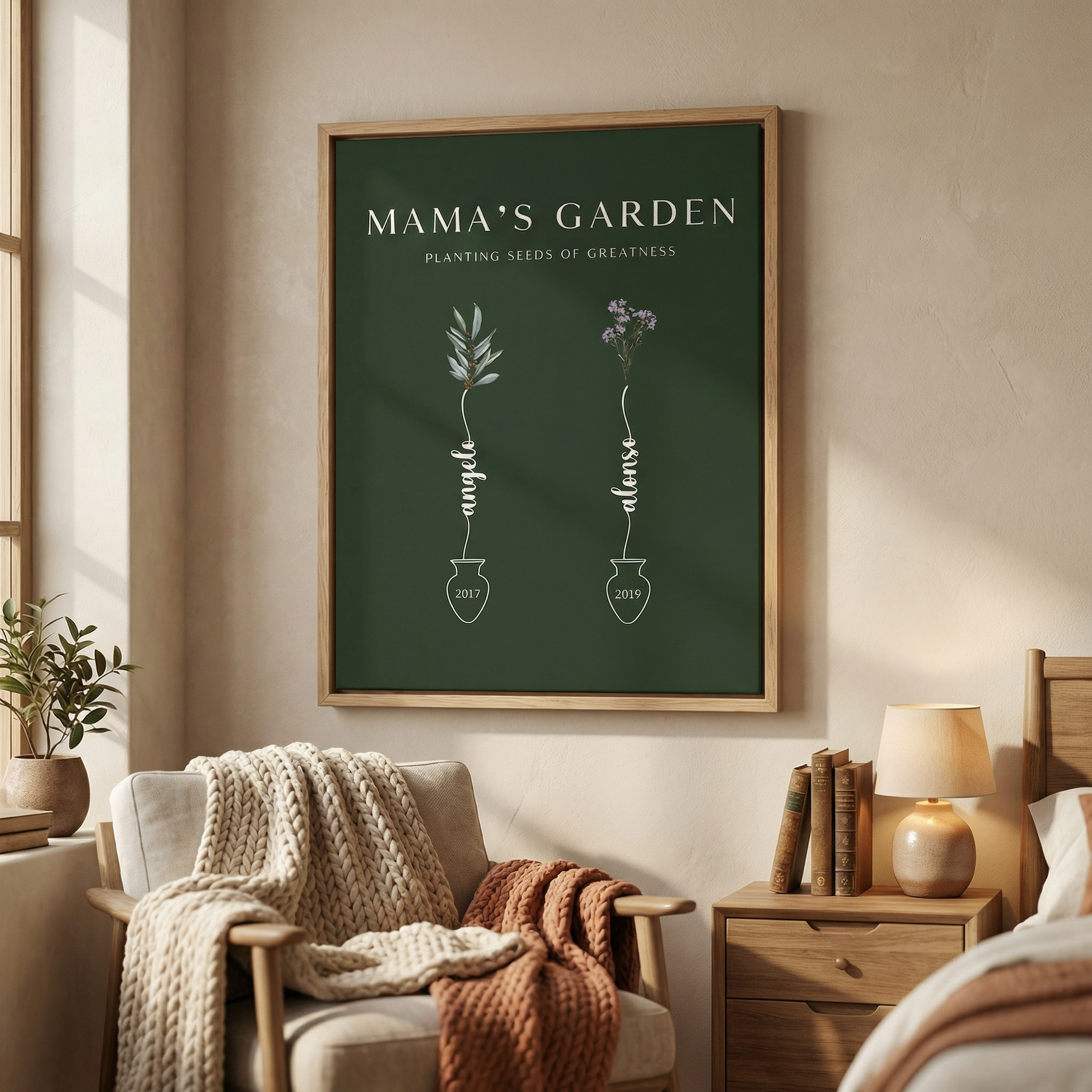 Custom Mama's Garden Canvas Painting: Planting Seeds Of Greatness