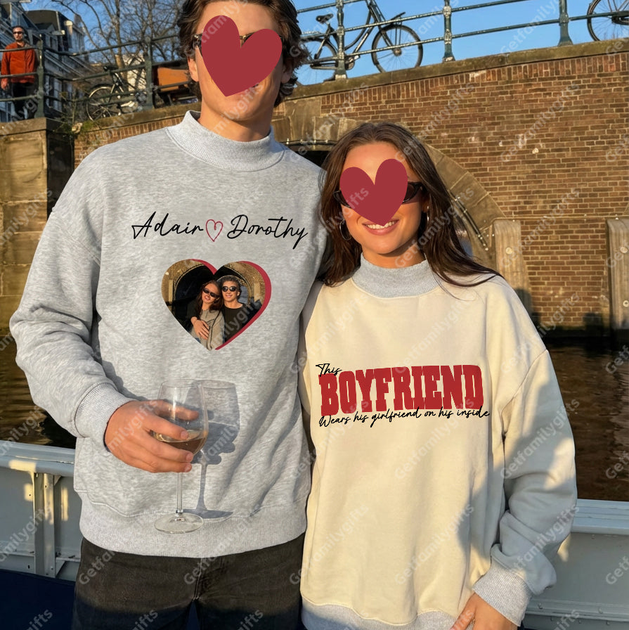 Custom Reversible Mockneck With A Photo Of Her Boyfriend On The Inside - The Perfect Valentine's Day Gift!
