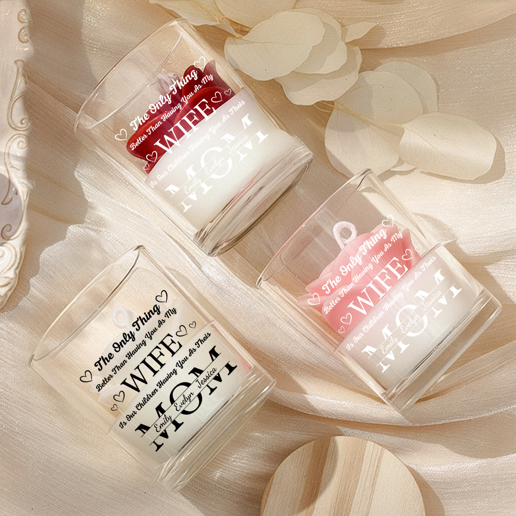 Personalized Soy Wax Candle – Custom Family Message Gift for Wife, Mother’s Day Special