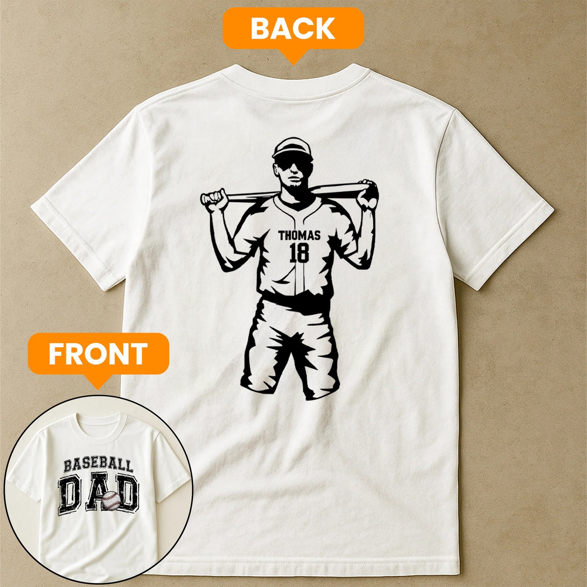 Custom Baseball Dad Shirt Personalized Father's Day Gift for Daddy