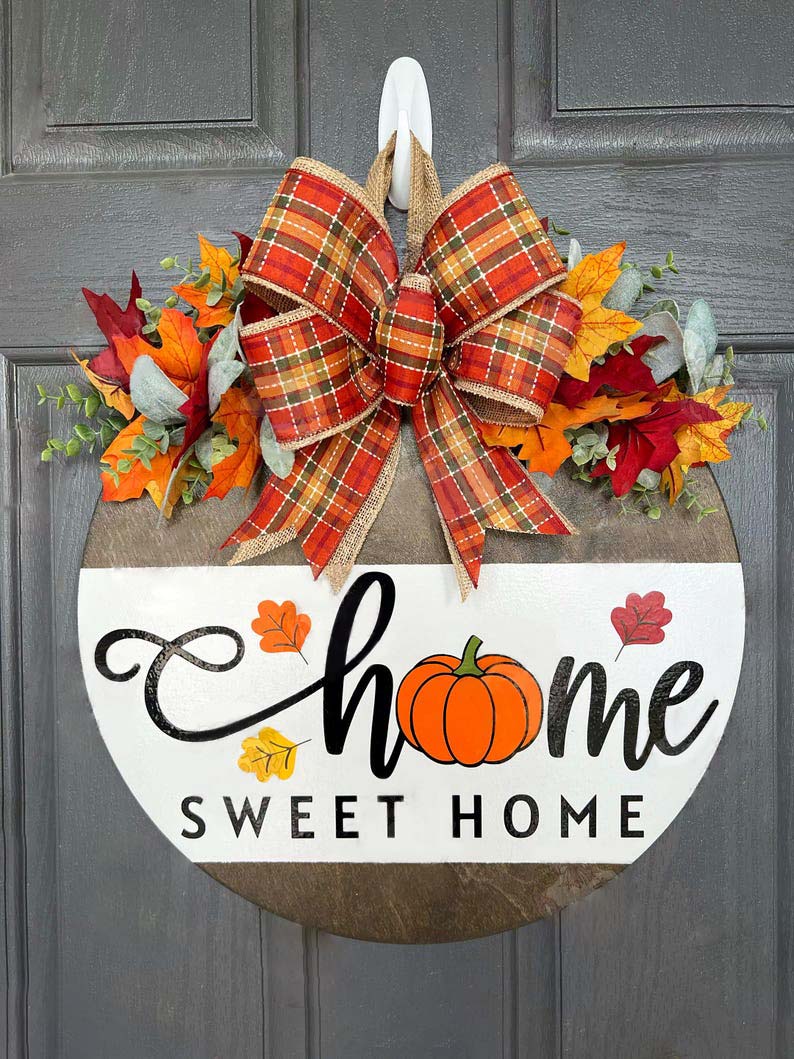 Pumpkin Sweet Home 3D Fall Front Door Decor