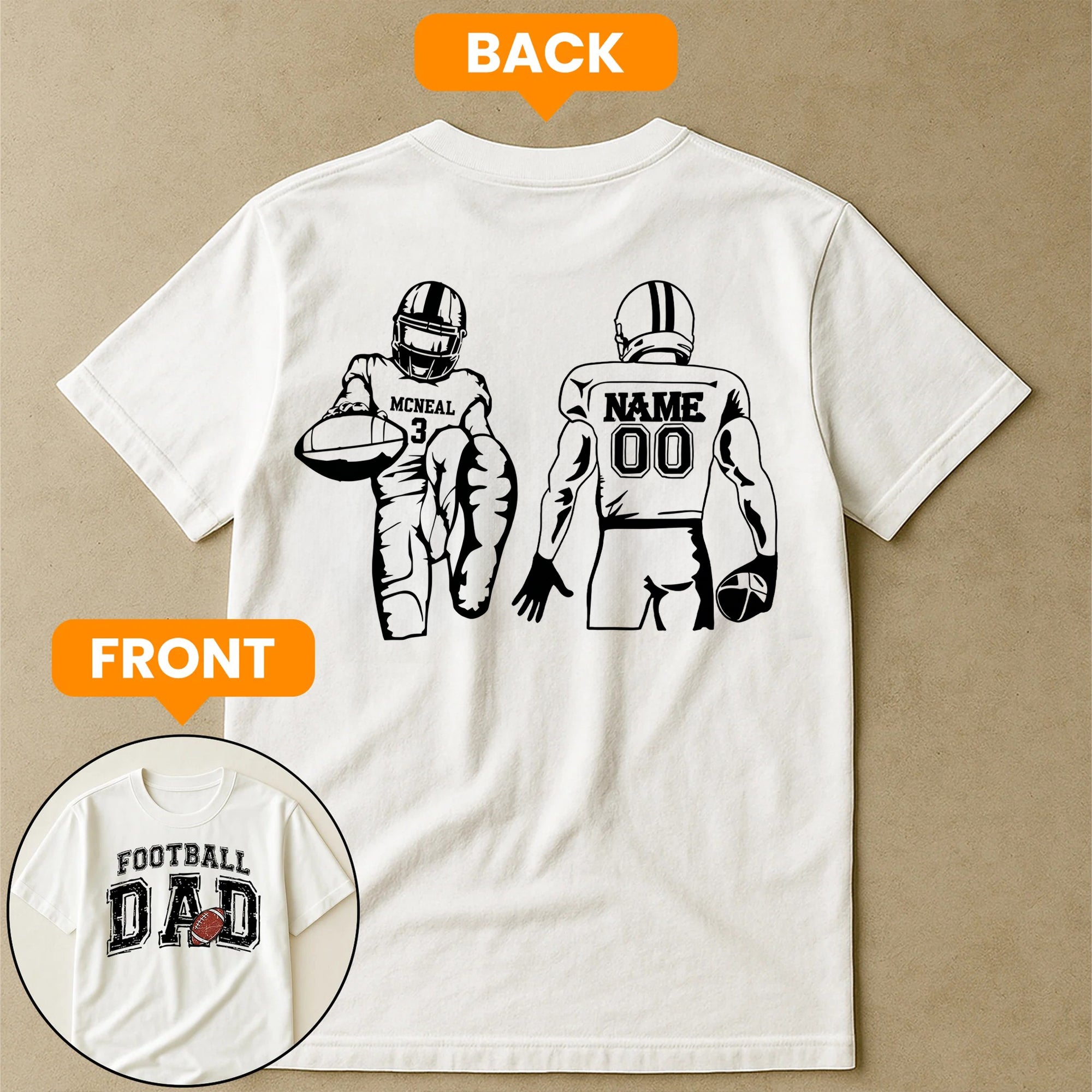 Custom Football Dad Shirt Personalized Father's Day Gift for Daddy