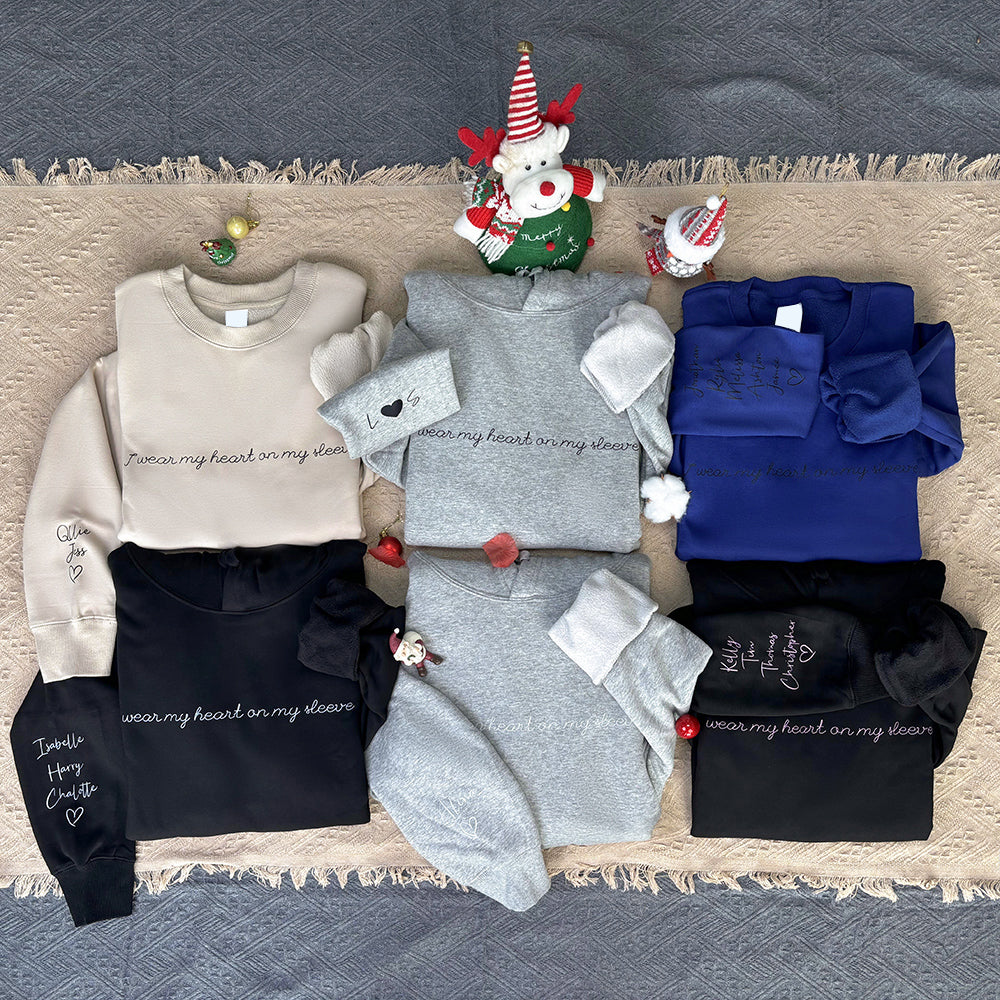 Klamay™ Plus Velvet Style-Custom I wear my heart on my sleeve Sweatshirt/Hoodie