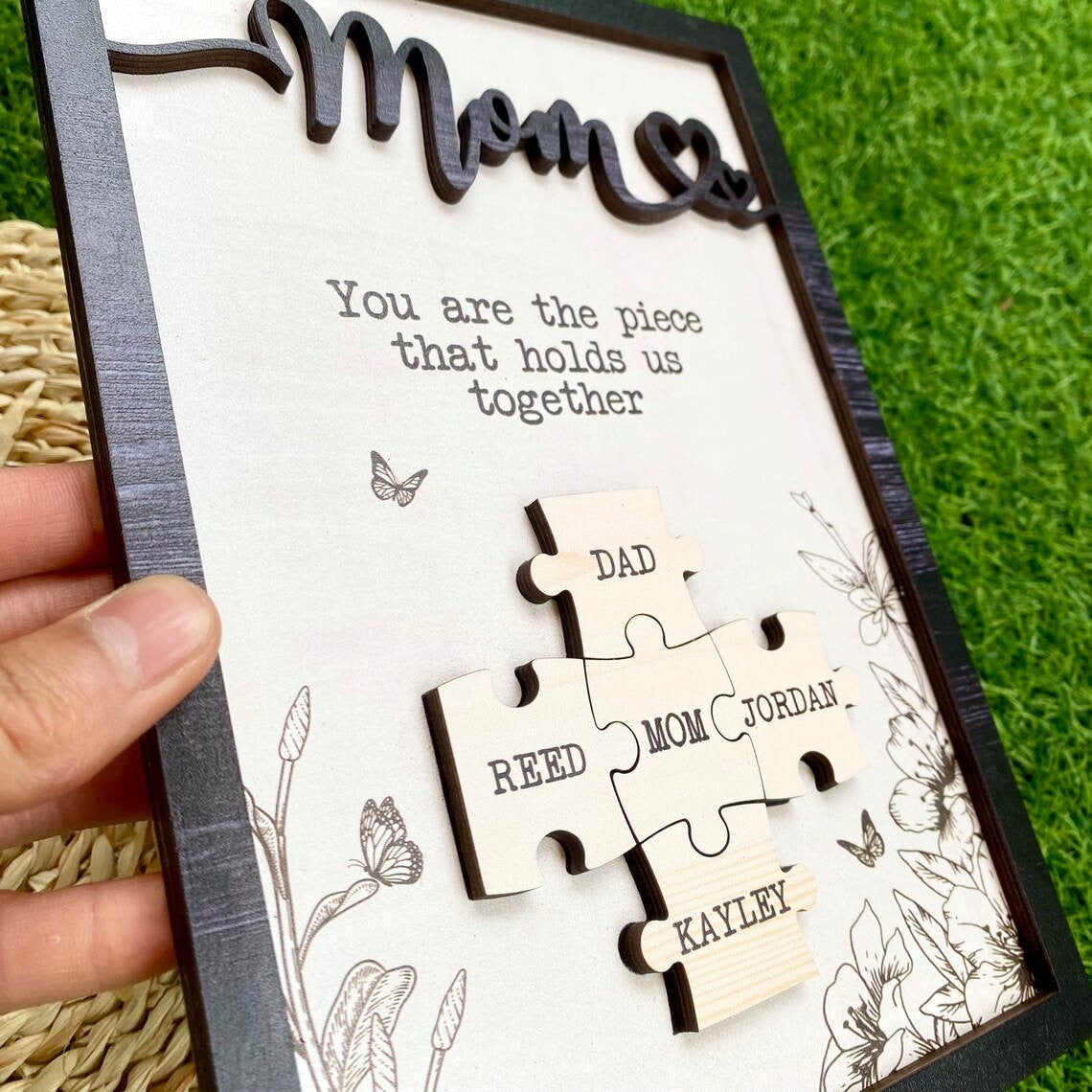 Mom Puzzle Sign Personalized Gift For Mother's Day Wooden Gift