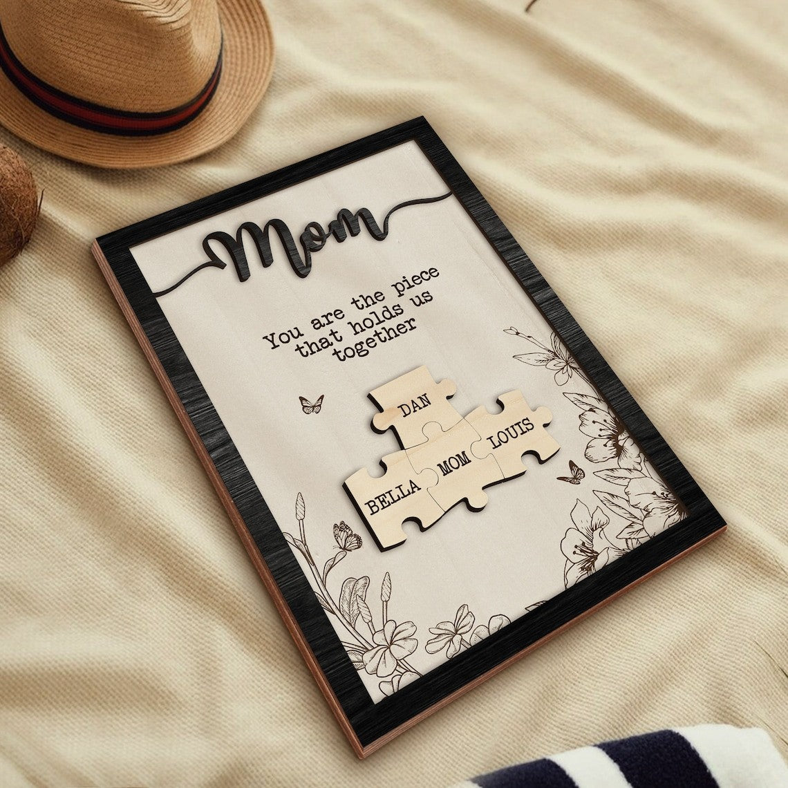 Mom Puzzle Sign Personalized Gift For Mother's Day Wooden Gift