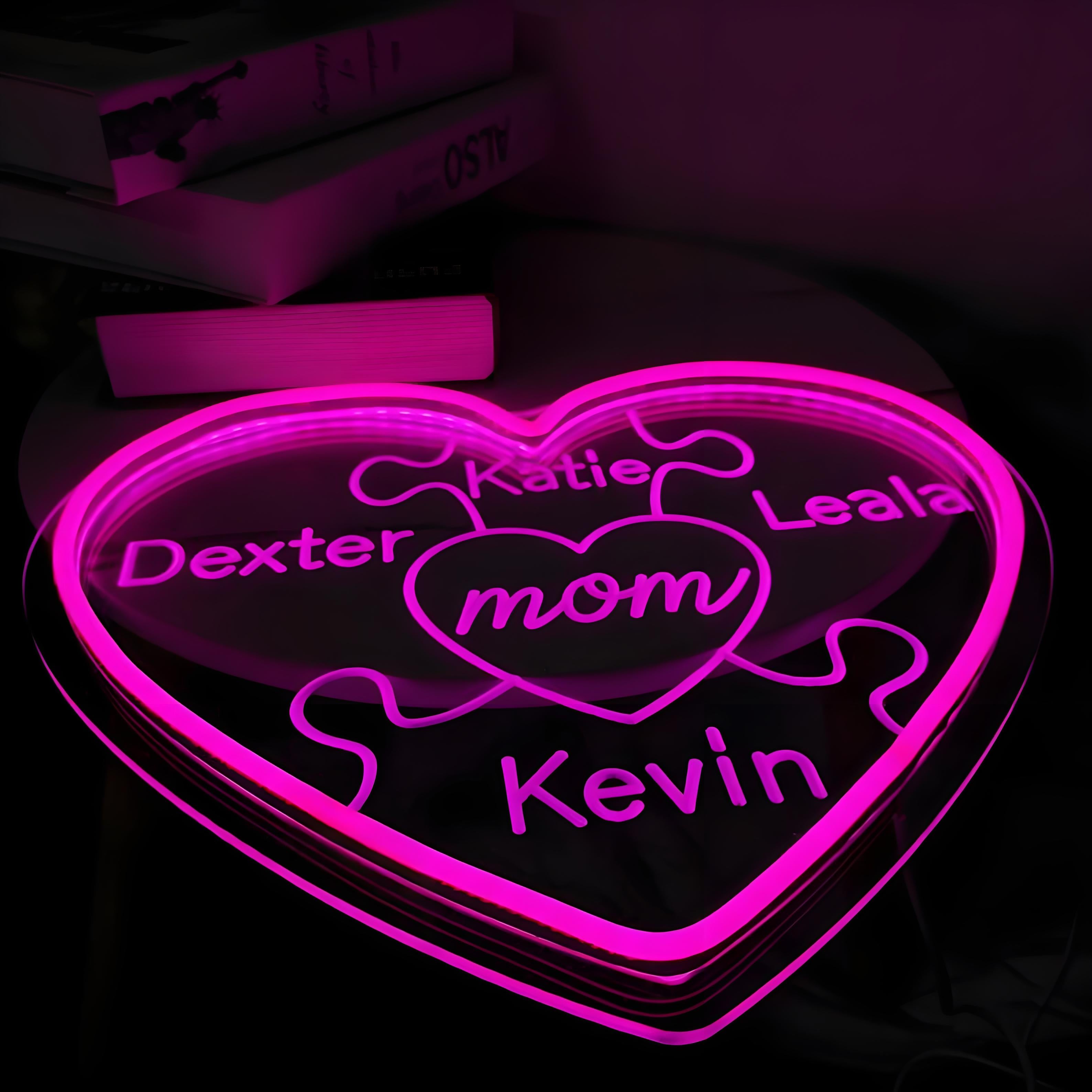 Custom Mom Puzzle Neon Sign,Gift For Mother's Day Gift