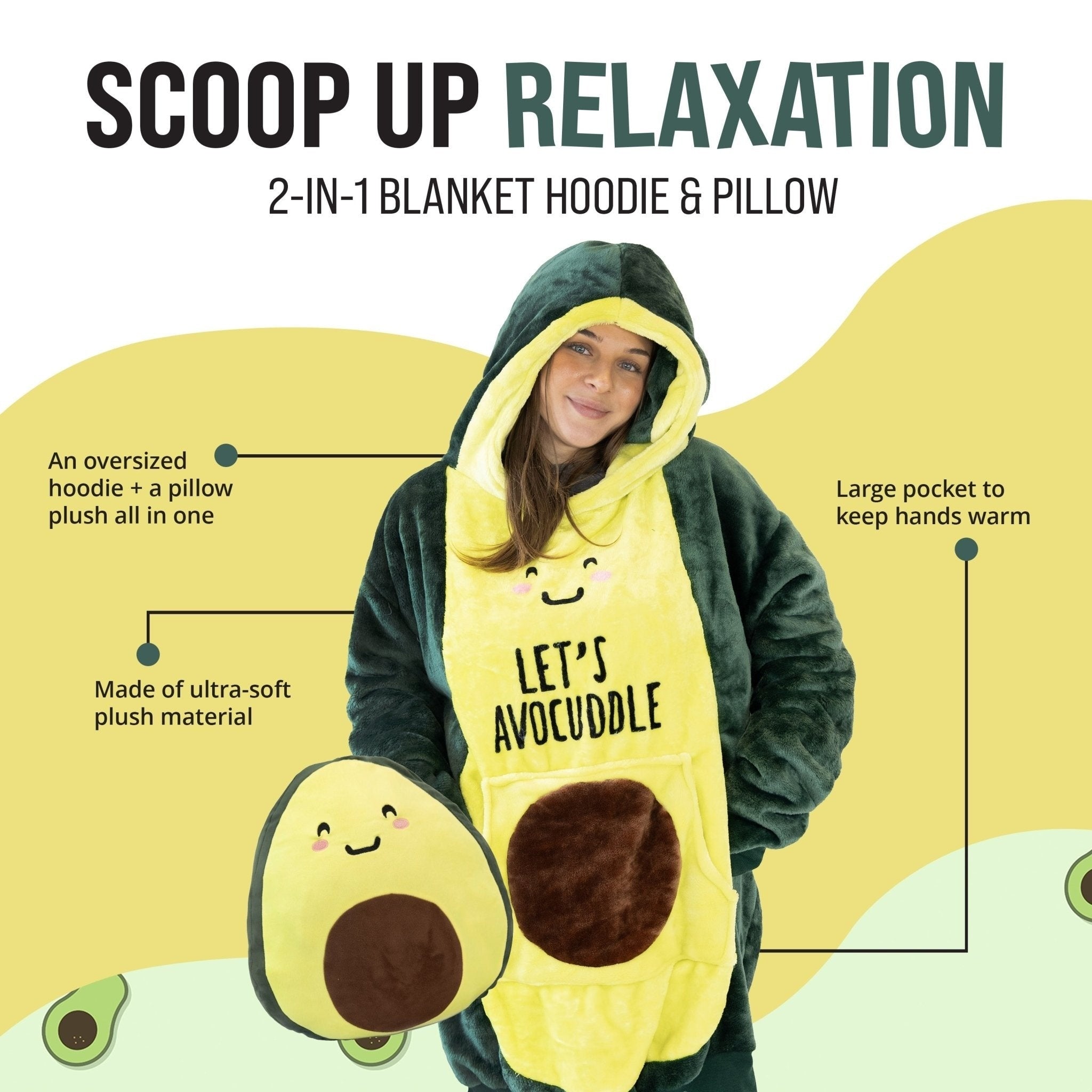 Avocado Snugible | Blanket Hoodie & Pillow