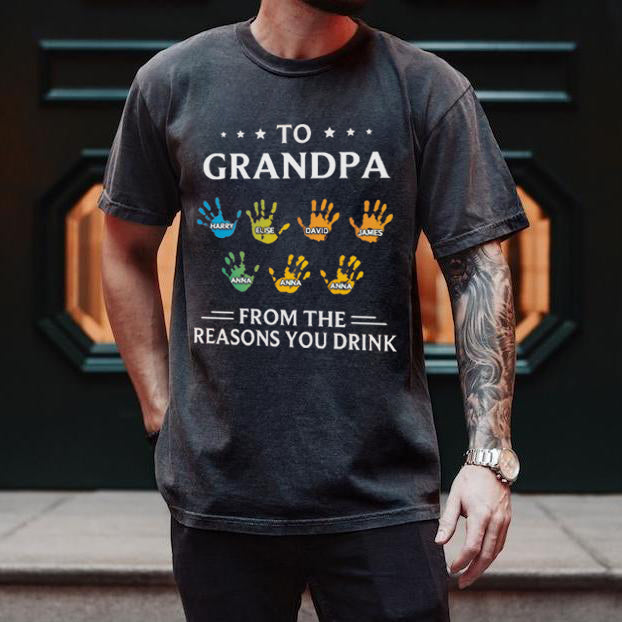 Custom From The Reasons You Drink Hand Prints With Kids Names T-shirt/Sweatshirt