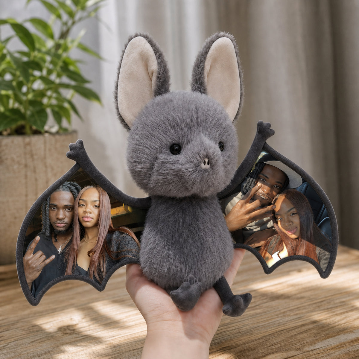 Personalized Photo Bat Plushie Spooky Cute Halloween Couple Keepsake Gift