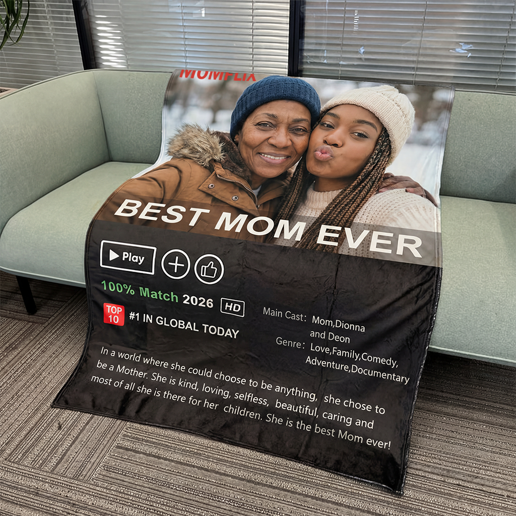 ⭐️Custom MOMFLIX Movie Photo Blanket: The Perfect Mother's Day Gift