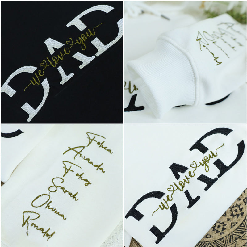 Dad Embroidery Hoodie Personalized, Father T-Shirt Gift, Cool Dad Sweatshirt