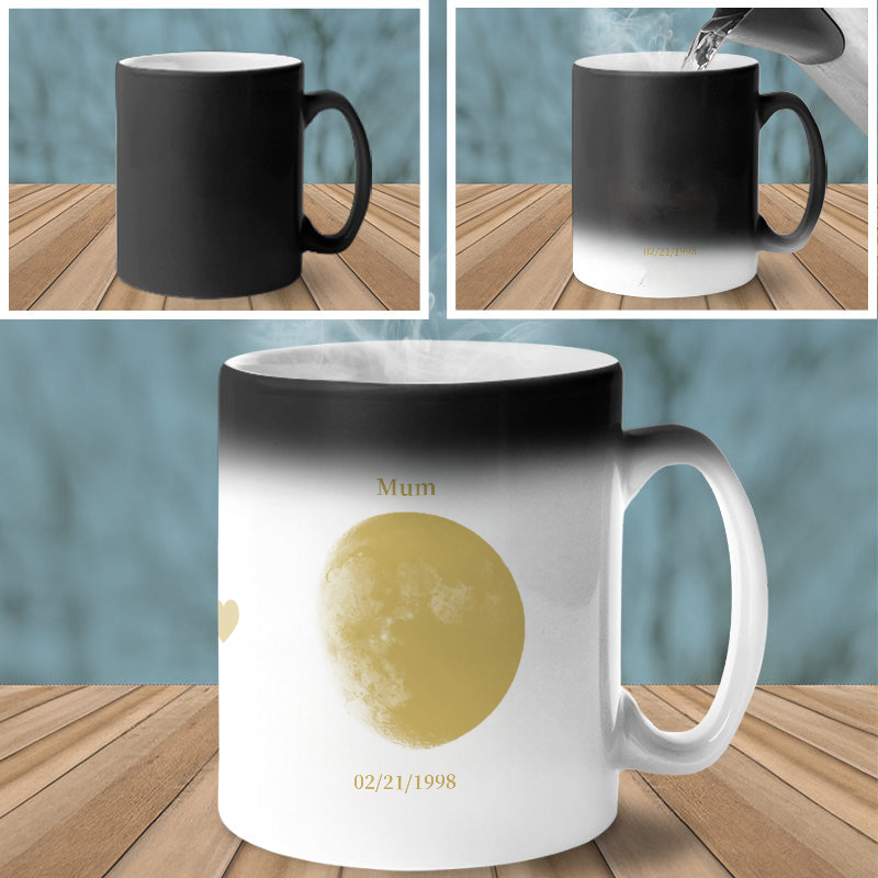 REAL Moon Phase - Color Changing Magic 3D Effect Printed Mug-For Mom,Mother's Day Gift
