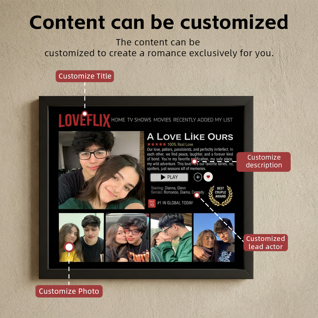 Custom Loveflix Photo Frames, A Perfect Gift For Your Loved One, The Must-Have Gift For Couples In 2026.