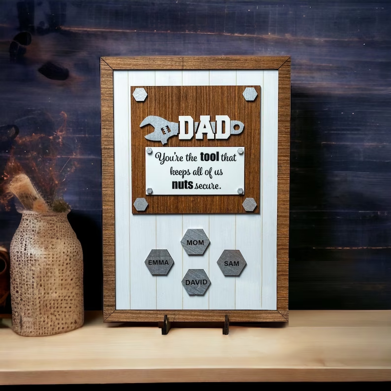 Funny Father's Day Sign | Personalized Father's Day Puzzle Sign | Humorous Custom Sign For Dad