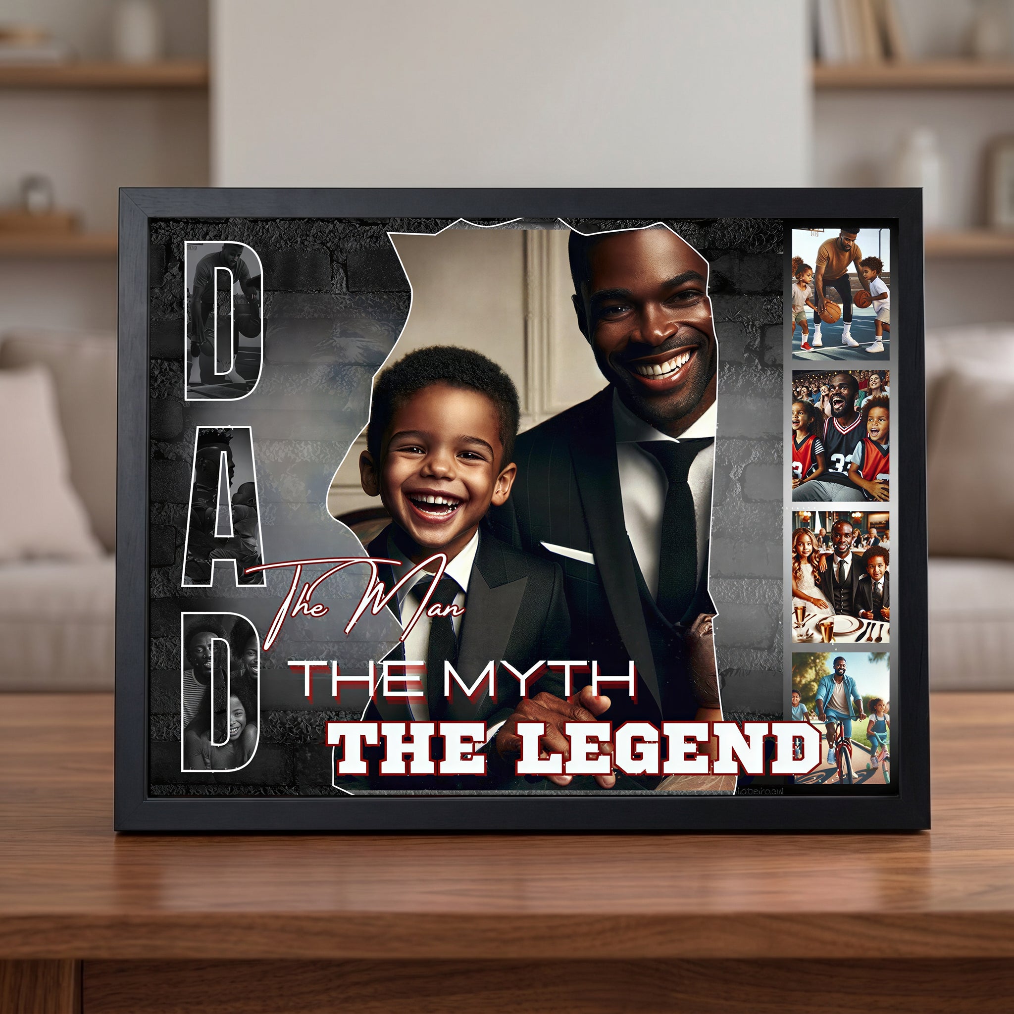 Custom Photo Collage Father's Day Frame Gift - The Best Dad In The World