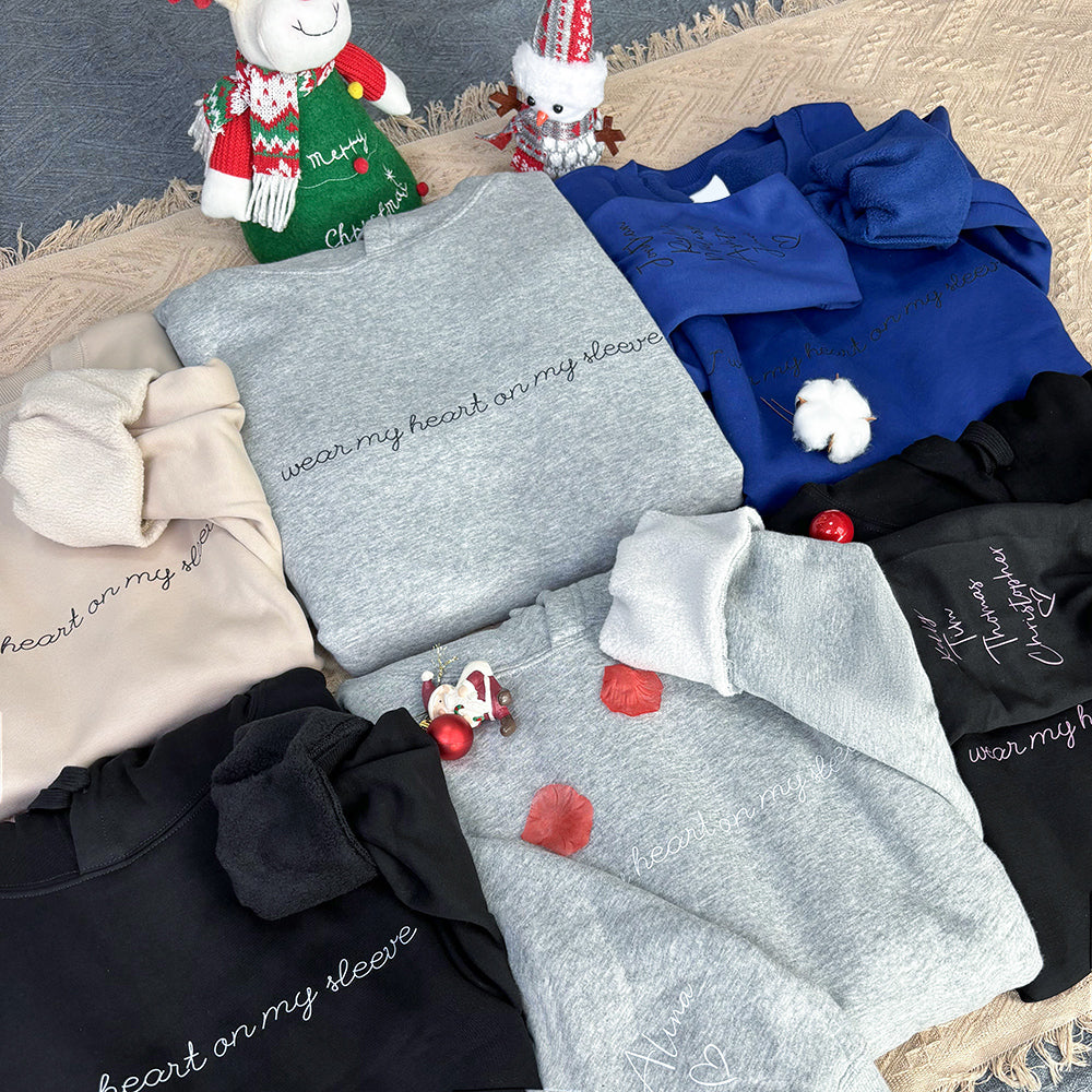 Klamay™ Plus Velvet Style-Custom I wear my heart on my sleeve Sweatshirt/Hoodie