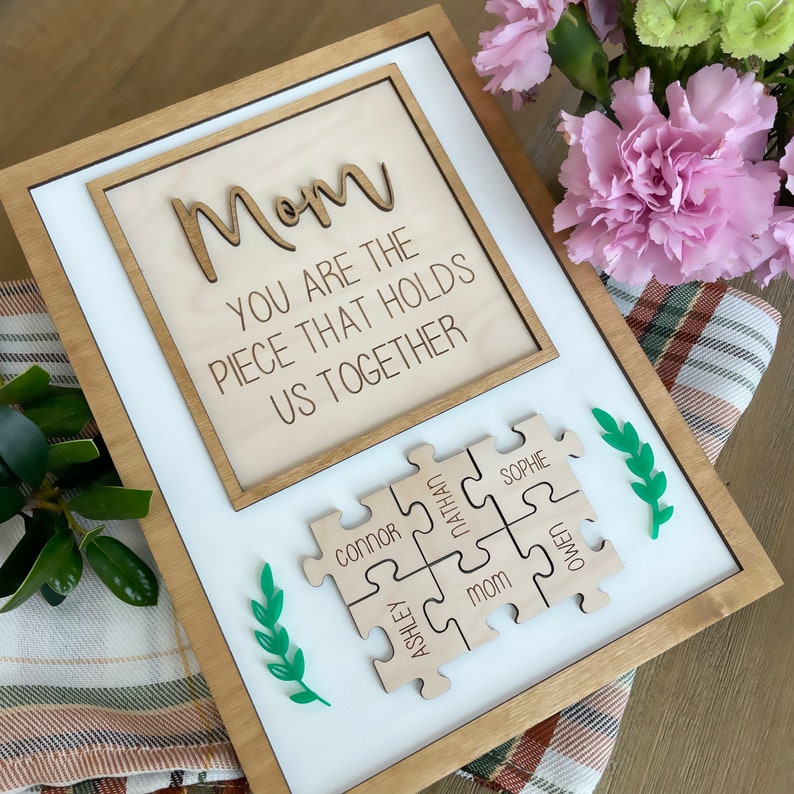 Personalized Mom Puzzle Sign – Custom Mother’s Day Gift
