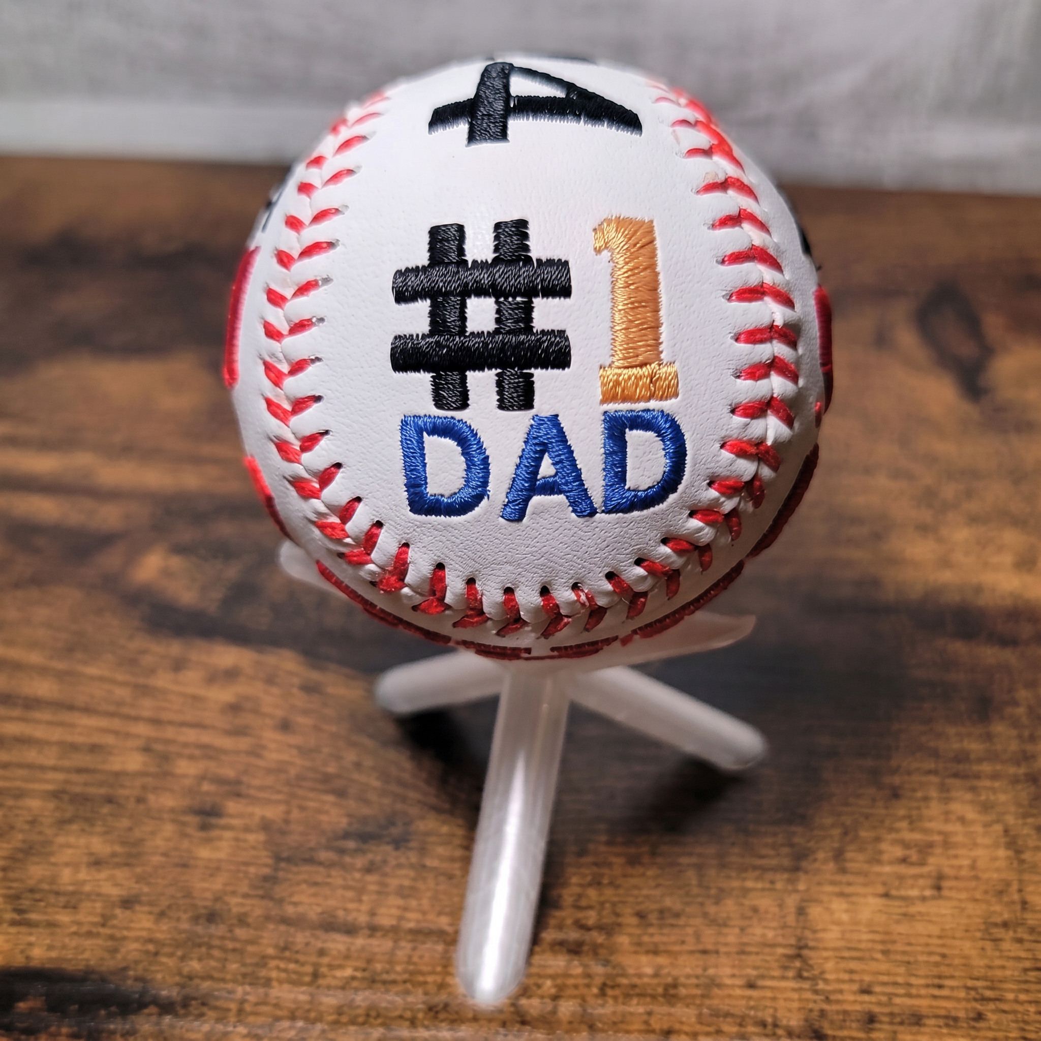 Custom Embroidered Father's Day Baseball | Personalized Text Keepsake Gift for Dad