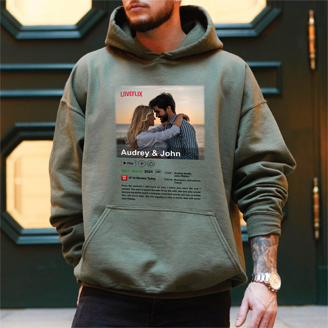 ⭐️Custom LOVEFLIX Movie Photo Shirt With Your Love Story